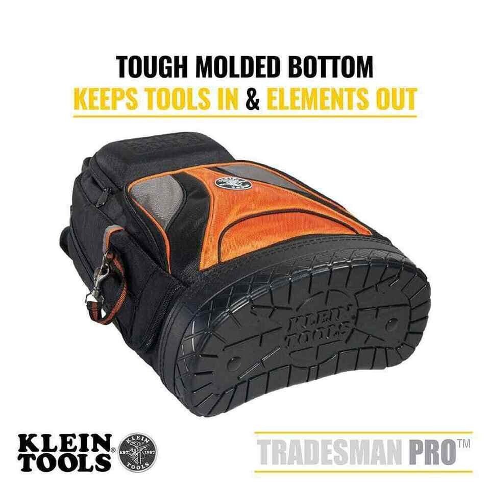 Klein Tools 14 In. Tradesman Pro Tool Bag Backpack 39 Pocket Black Multi Colored