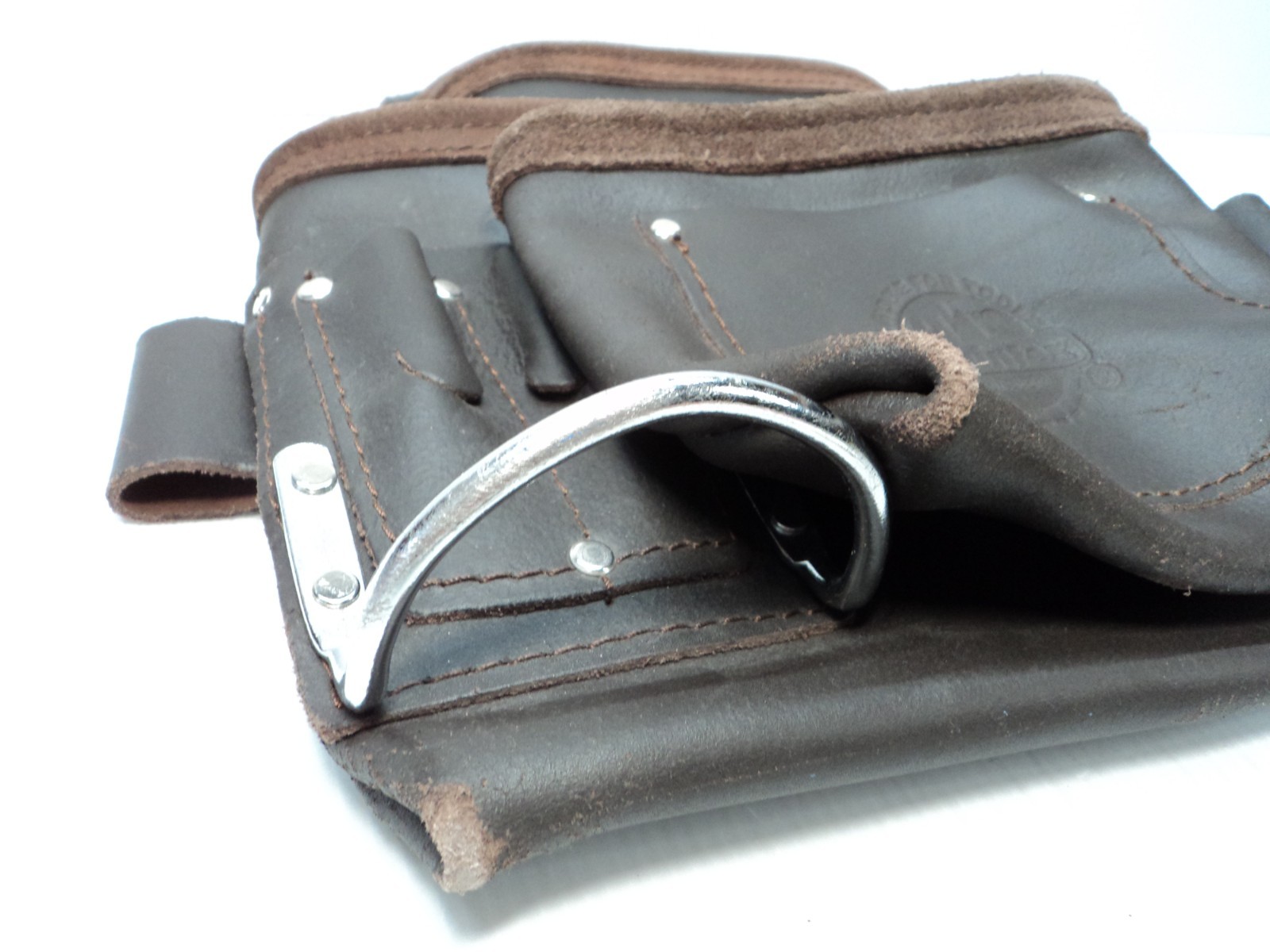 Graintex 10 Pocket Industrial Leather Nail & Tool Pouch w/2 Hammer Rings, Brown