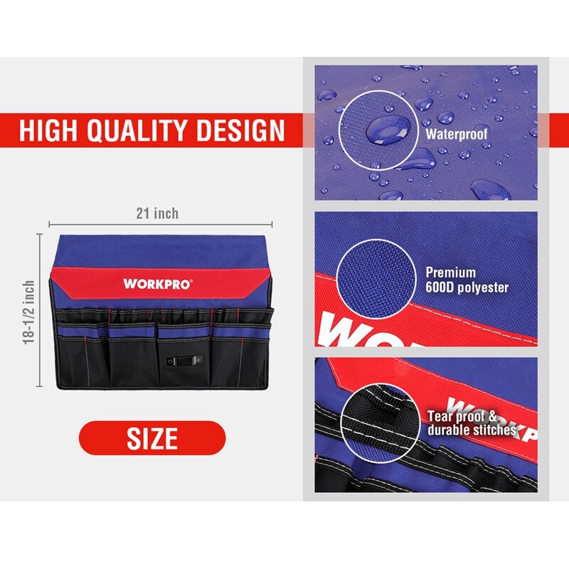Bucket Tool Organizer Tool Storage Bag with 51 Pockets Fits 3.5-5 Gallons Bucket