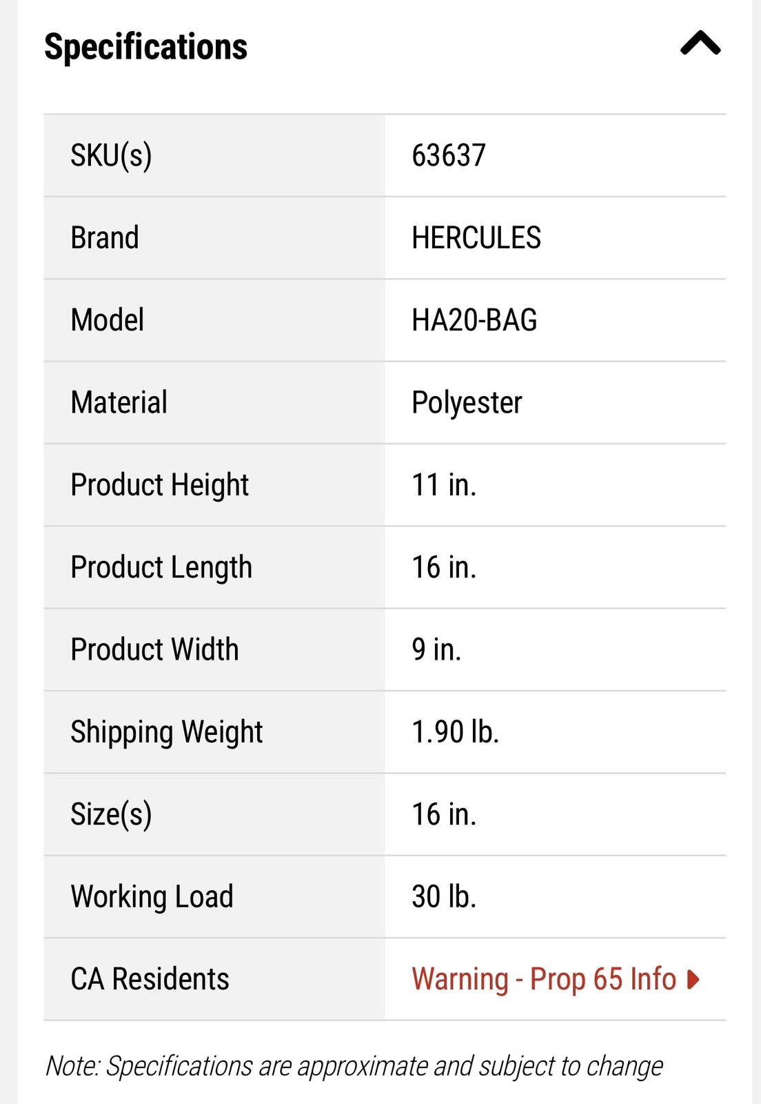 Heavy Duty Tool Bag Hercules 16 In. Wide Mouth With 6 Pockets Tear Resistant