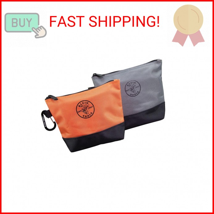 Klein Tools 55470 Utility Bag, Stand-Up Zipper Tool Bags, Tough 1680d Ballistic