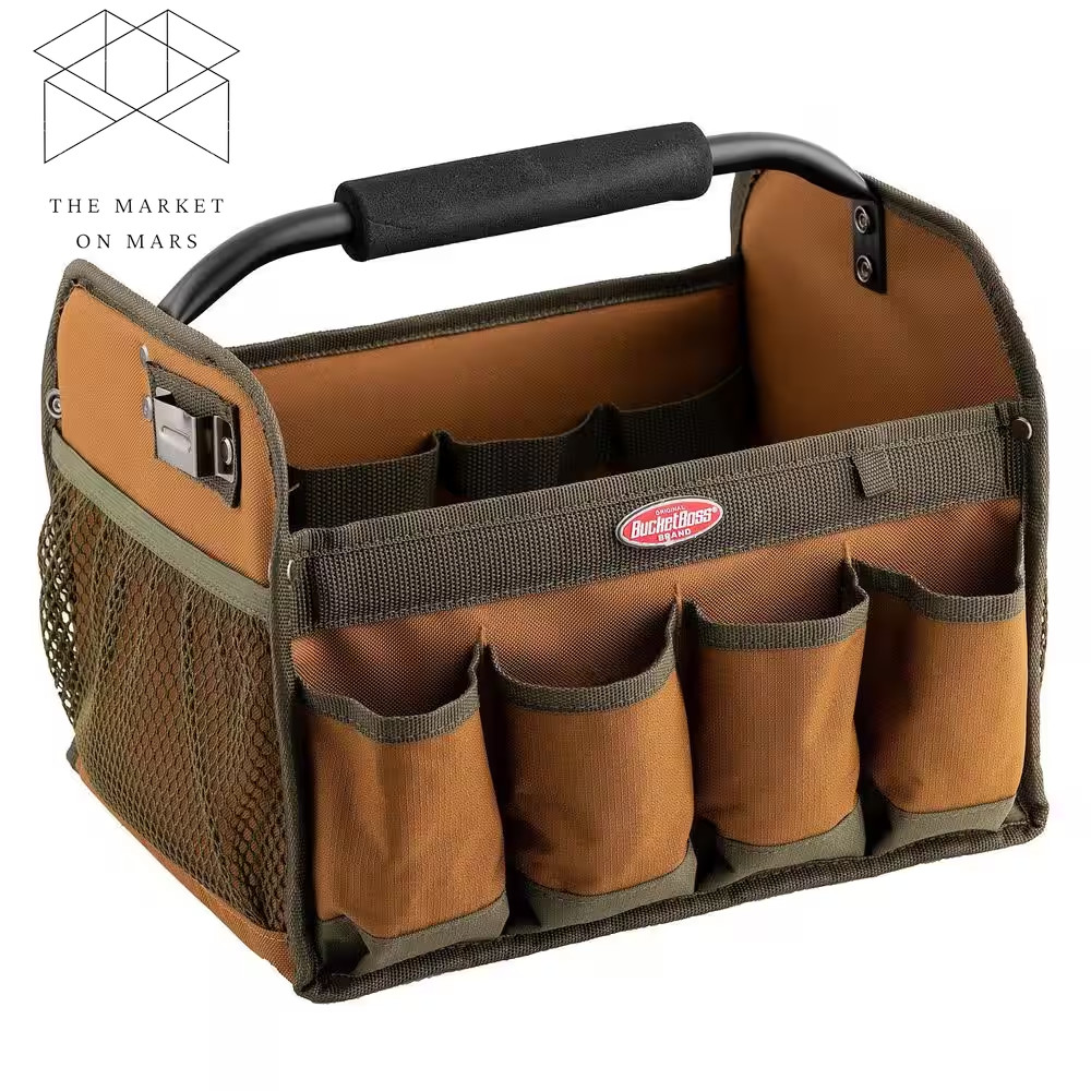 12 In. Open Top Tool Tote Bag Total 9 pockets