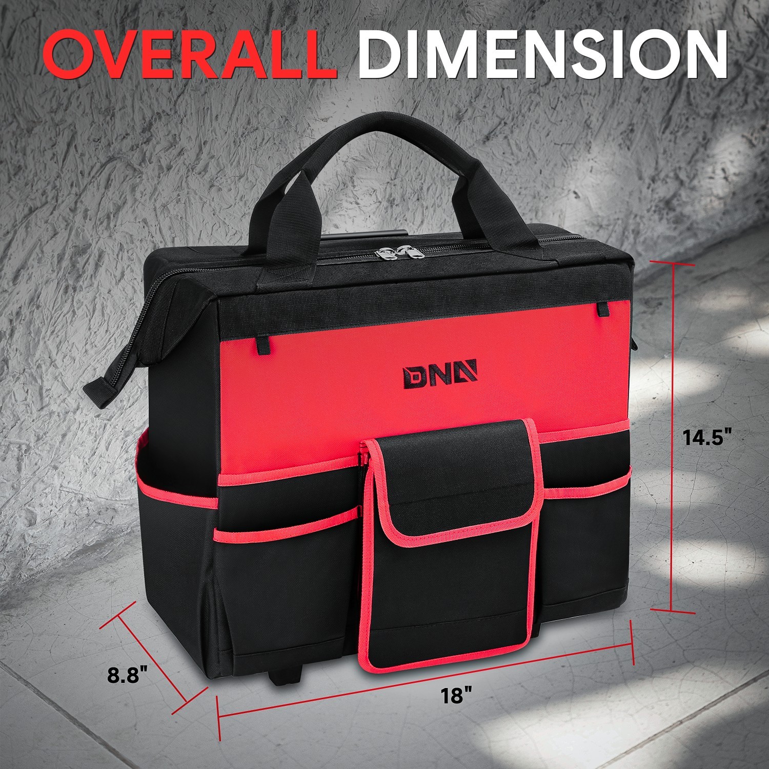 18″ Heavy Duty Storage Rolling Tool Bag Organizers w/ Telescoping Handle & Wheel