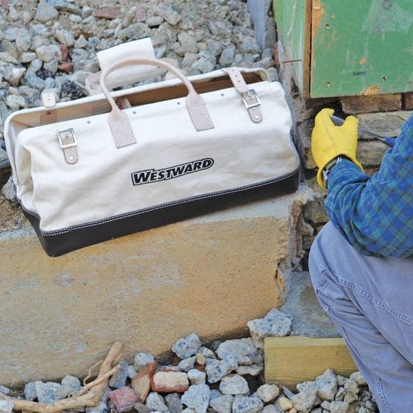 Westward 53Jw32 Tool Bag, Tan, Canvas, 1 Pockets