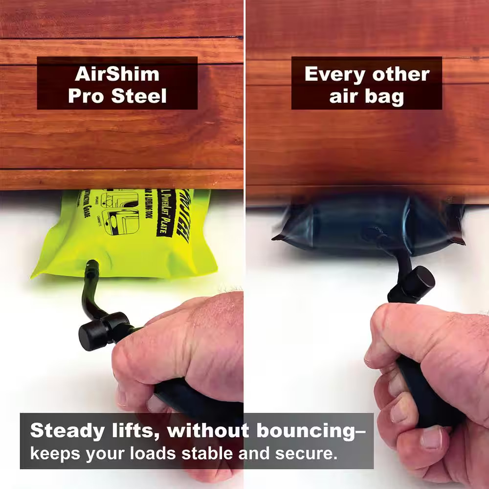 Contractor Grade AirShim Pro STEEL: Dual-Functioned Inflatable Pry Bar and Level