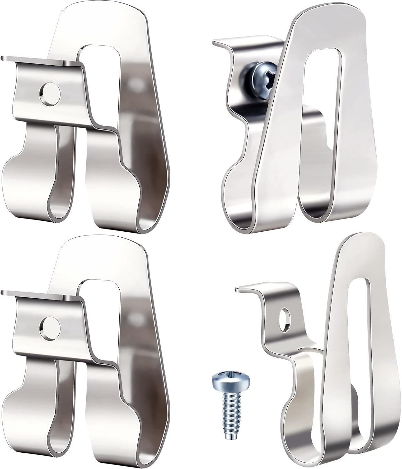 Compact Belt Clip Hooks for Drills: 8 Durable Stainless Steel Clips Included