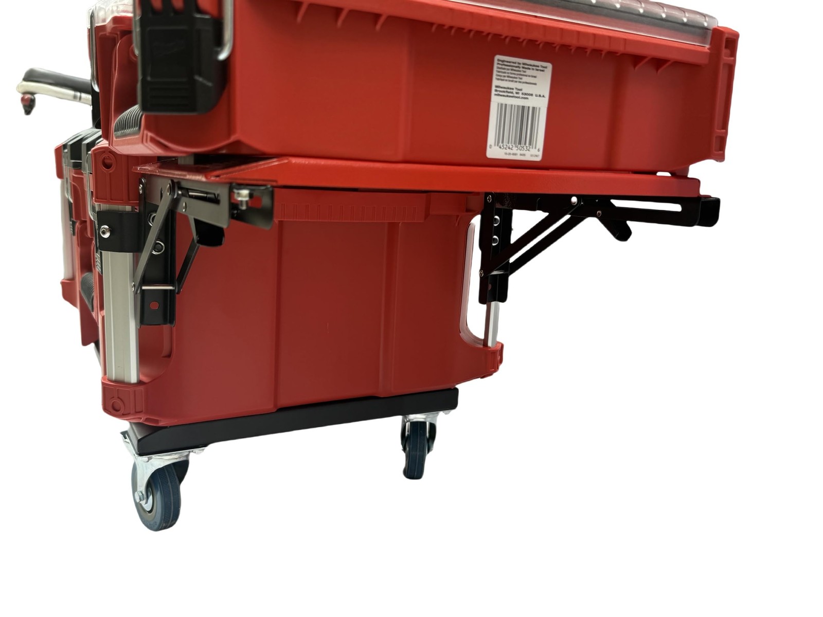 Storage Rack Foldable Side Mount 100LB Capacity Milwaukee Packout Red Heavy Duty