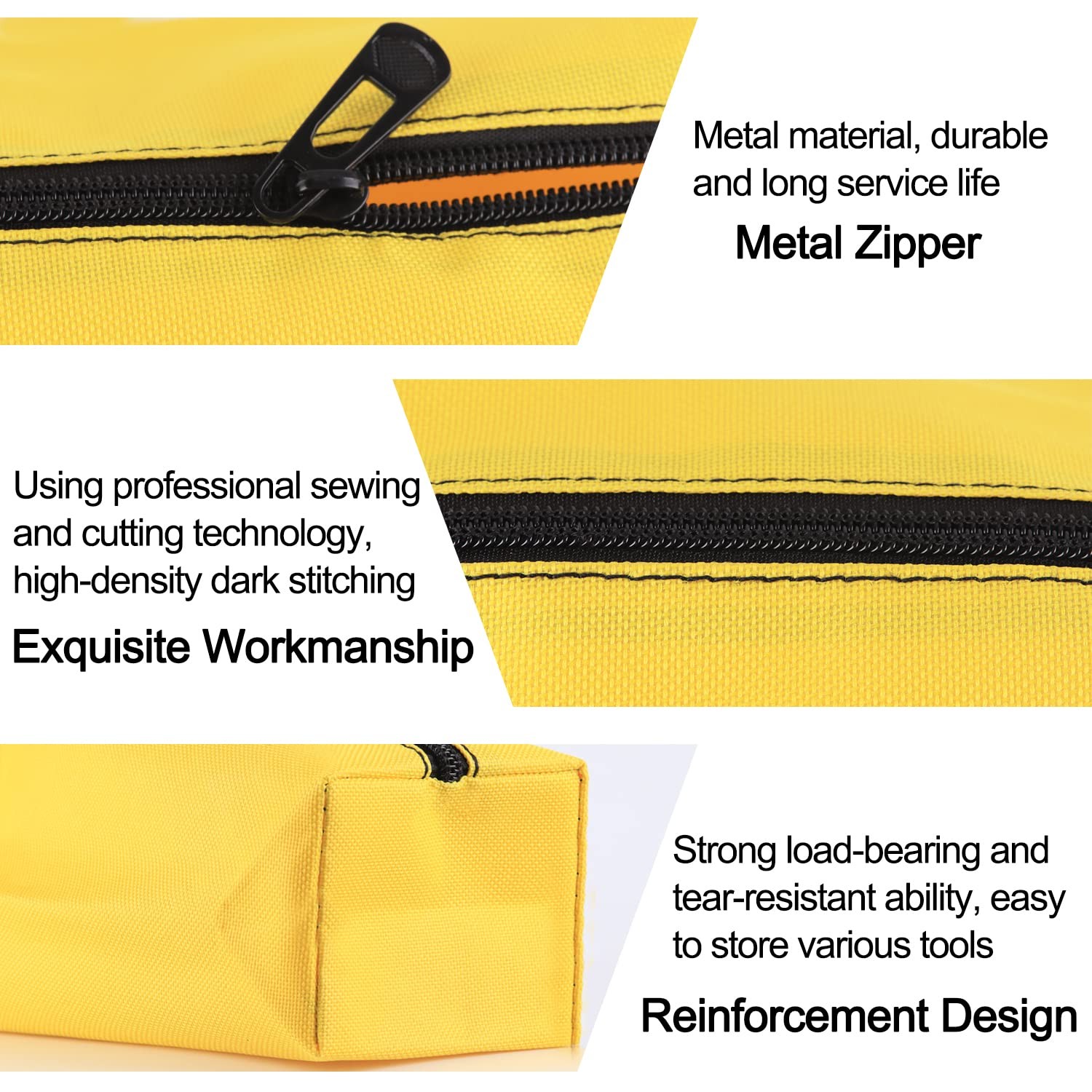 5 Pack Canvas Tool Pouch of Two Sizes, Tool Pouches with Zipper, Multipurpose Zi