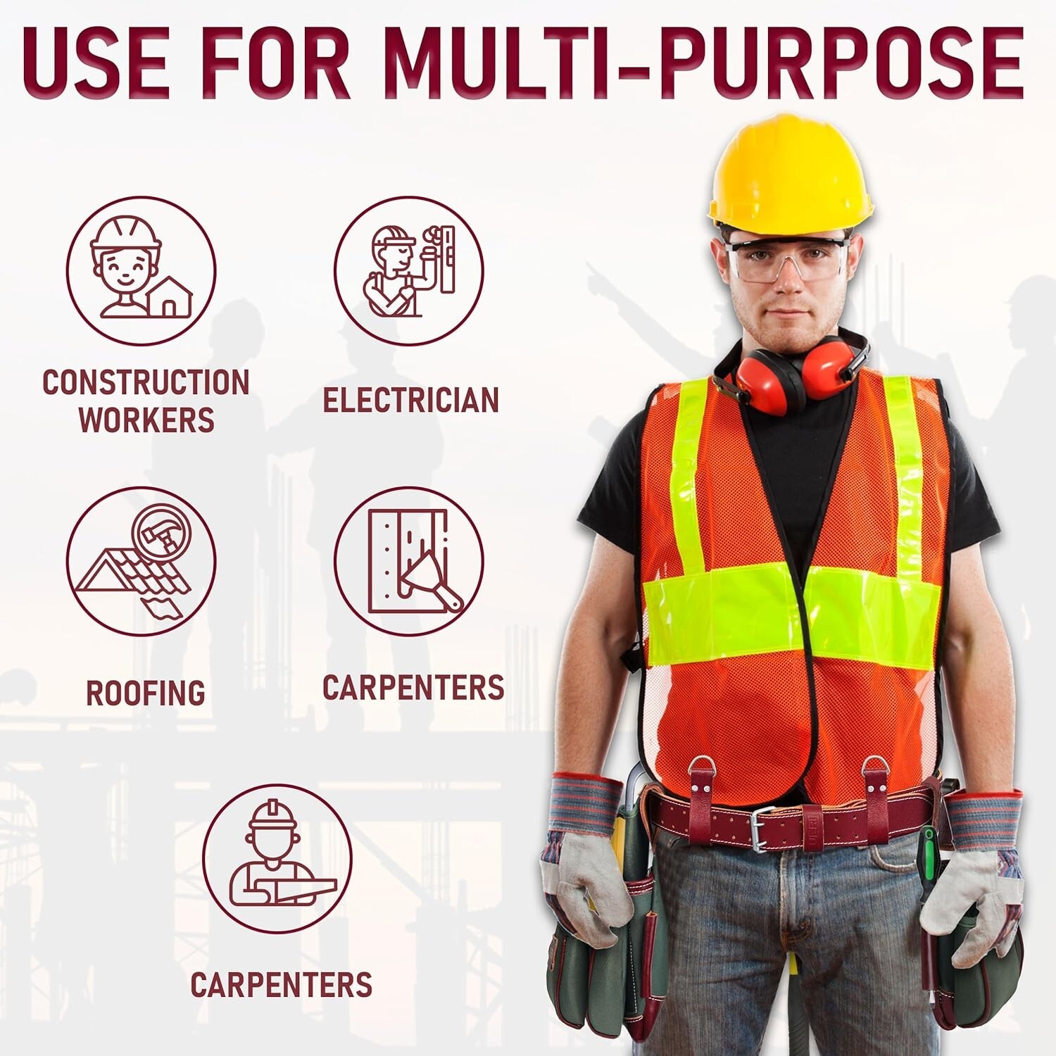 Professional Leather Tool Belt with Bags Farmers, Carpenters 19 Pocket Tools Bag