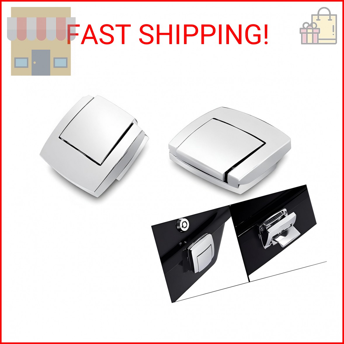 KASIMT Chrome Tour Pack Pak Latches Fits for Harley Touring Street Electra Road