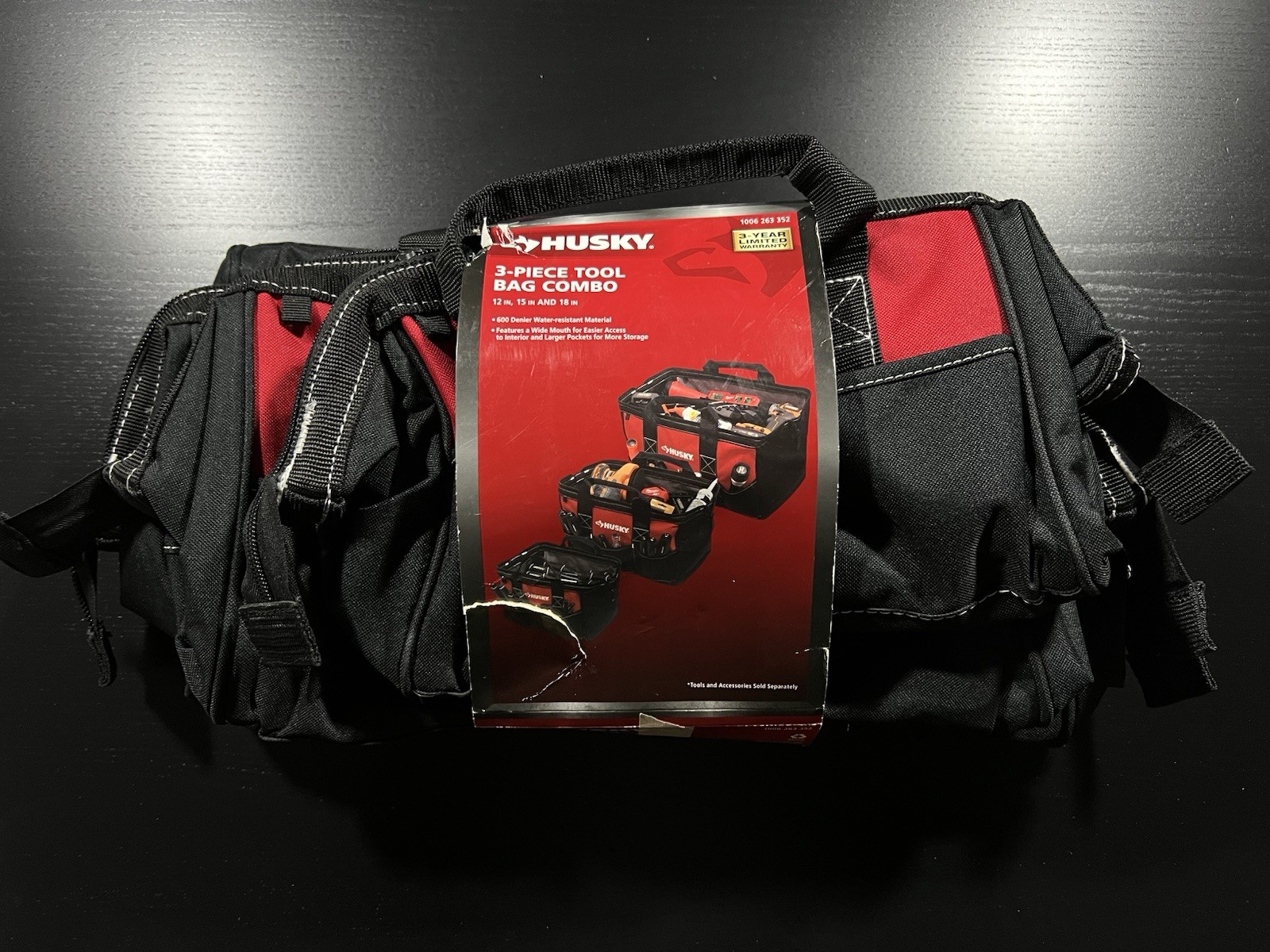 Husky 18 in. 15 in. and 12 in. Tool Bag Combo HD60258A-TH-FD