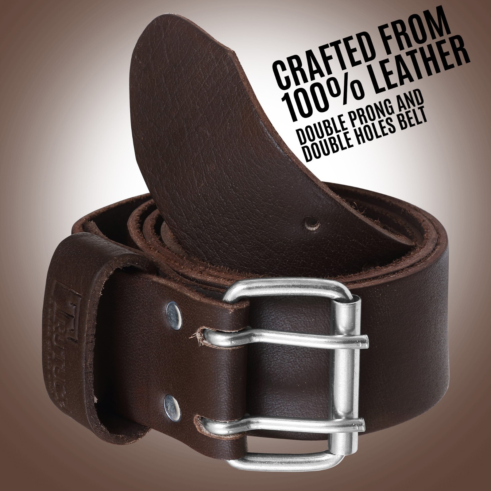 TRUTUCH Leather Work Belt | Chocolate Leather 2-Inch Work Belt | Tool Bag Belts