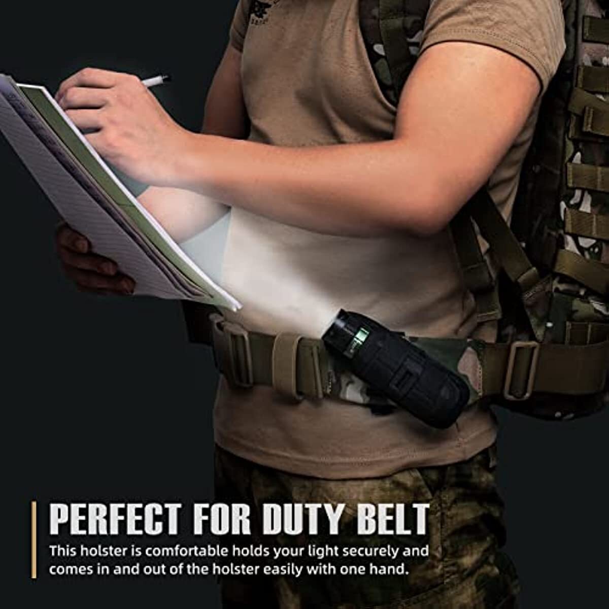 Tactical Flashlight Holster Duty Belt Pouch Rotatable Clip 360 Degree Holder US