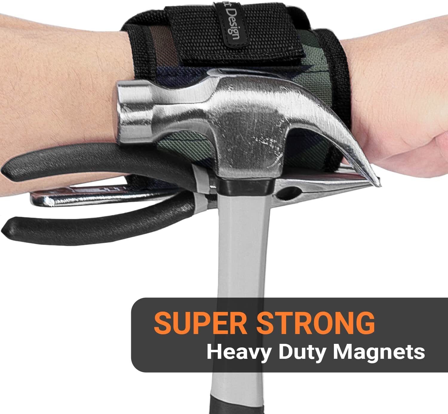 Magnetic Wristband Strong Magnets For Holding Screw Nail Bit DIY Handyman Camo