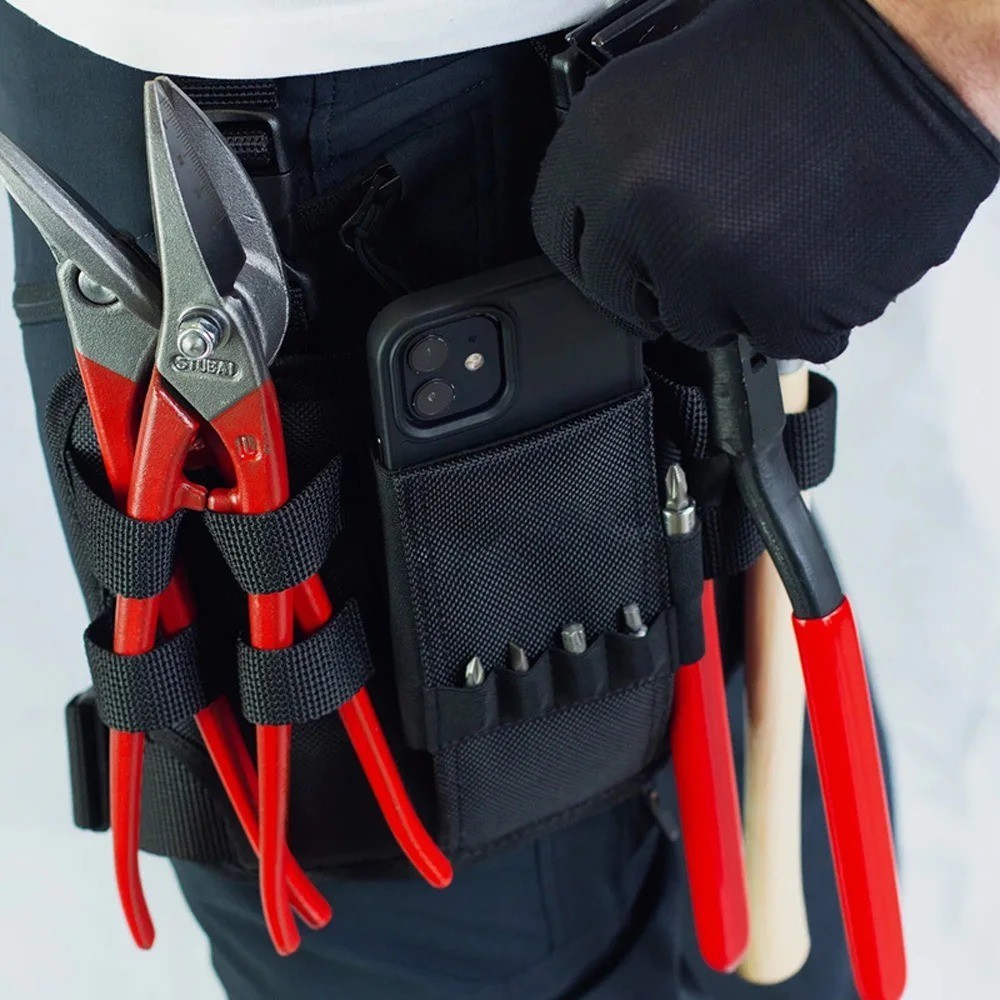 Tool Waist Bag w/ Adjustable Belt 11 Durable Pockets Pouch Electricians Workers