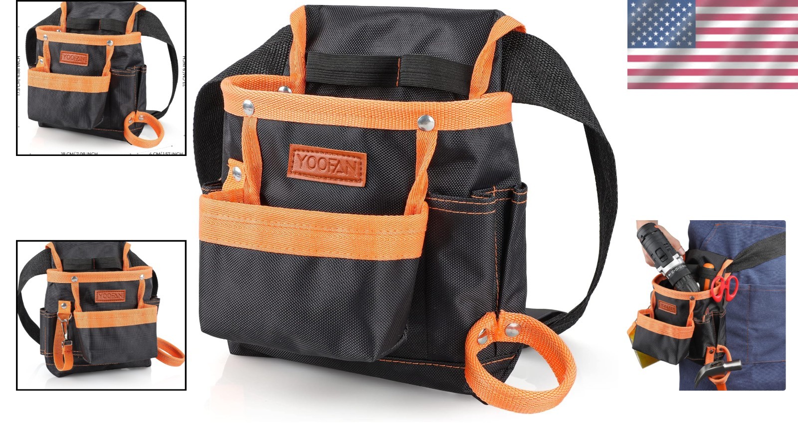 Multipurpose 6 Pocket Tool Belt in Orange – Ideal for Carpenters & Technicians
