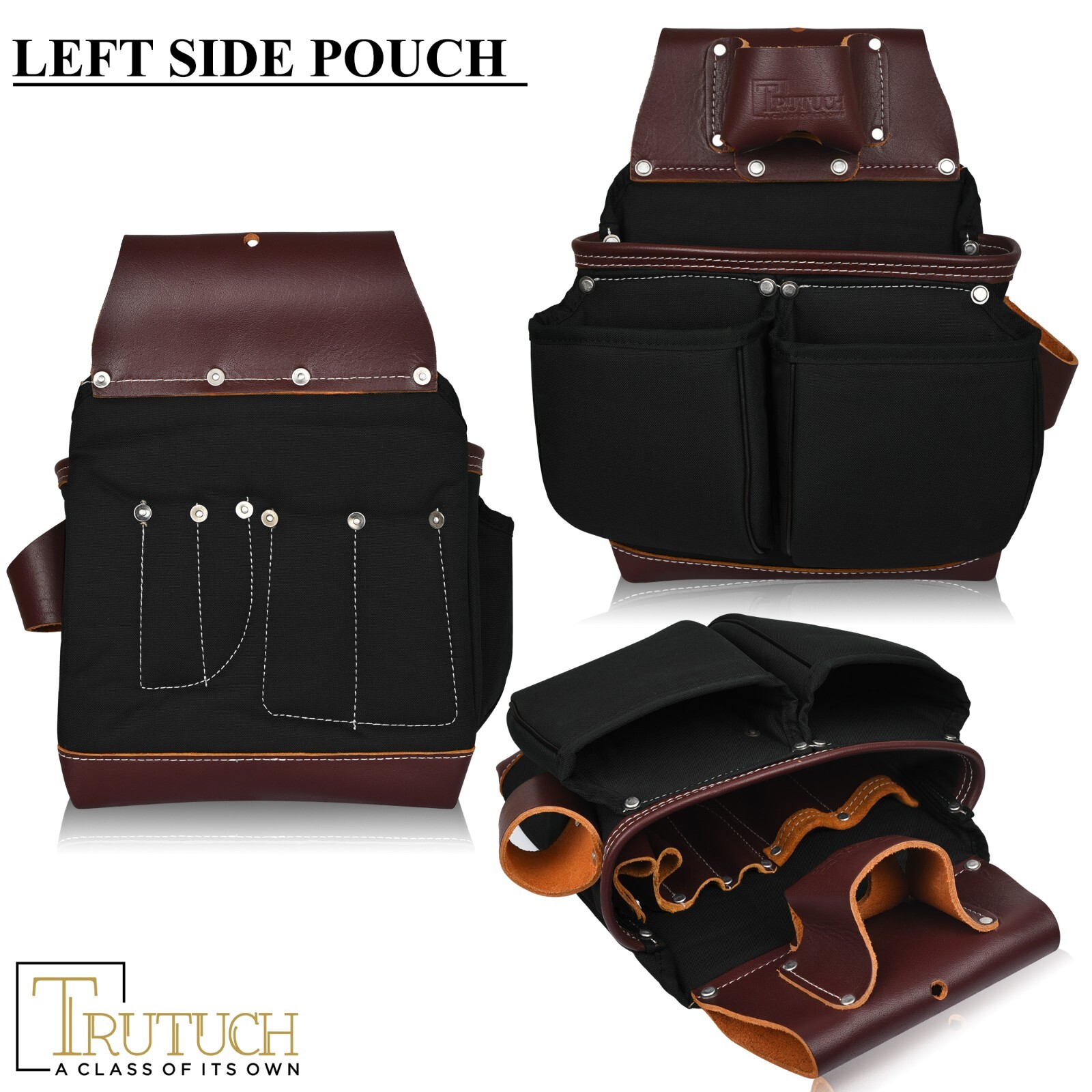TRUTUCH Nylon and Leather Tool Belt | Framing Tool Bags | Nylon Tool Pouch