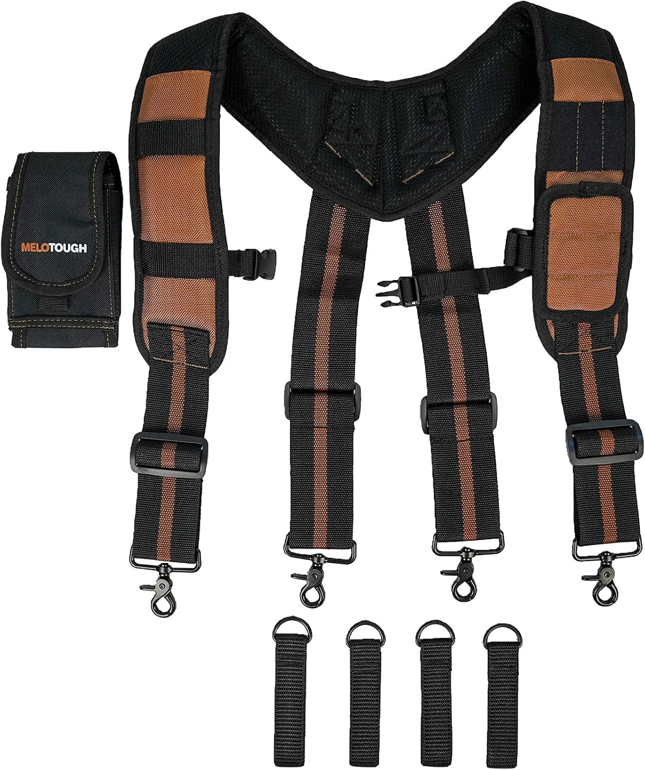 Magnetic Tool Belt Suspenders with Magnetic Wristband for Work Belt Padded Suspe