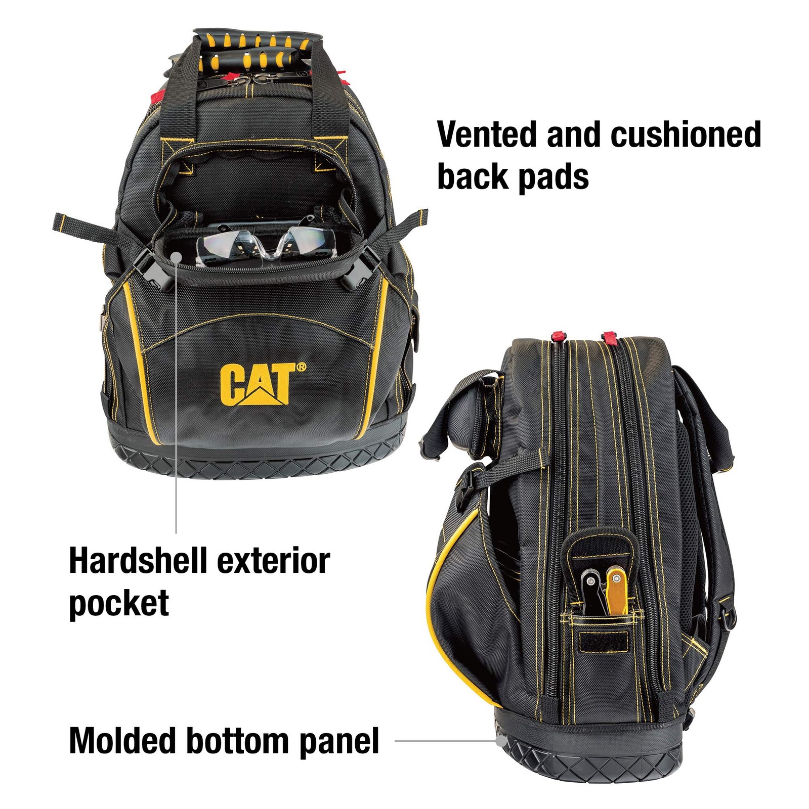 CAT 18-Inch Pro Tool Back Pack, 32 Pockets for Tool Storage and Organization, Pr