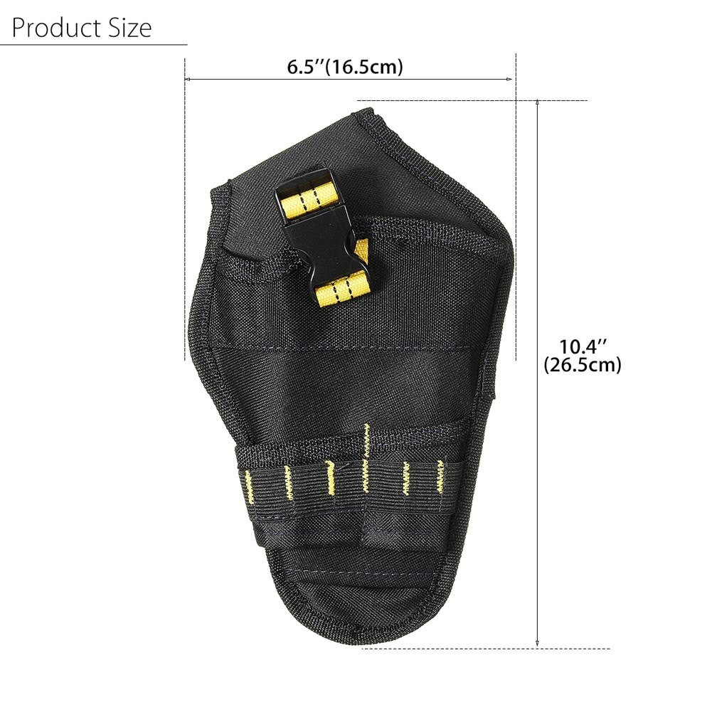 Drill Holster Tool Belt Heavy Duty Pouch Bit Holder Hanging Waist Bag Black