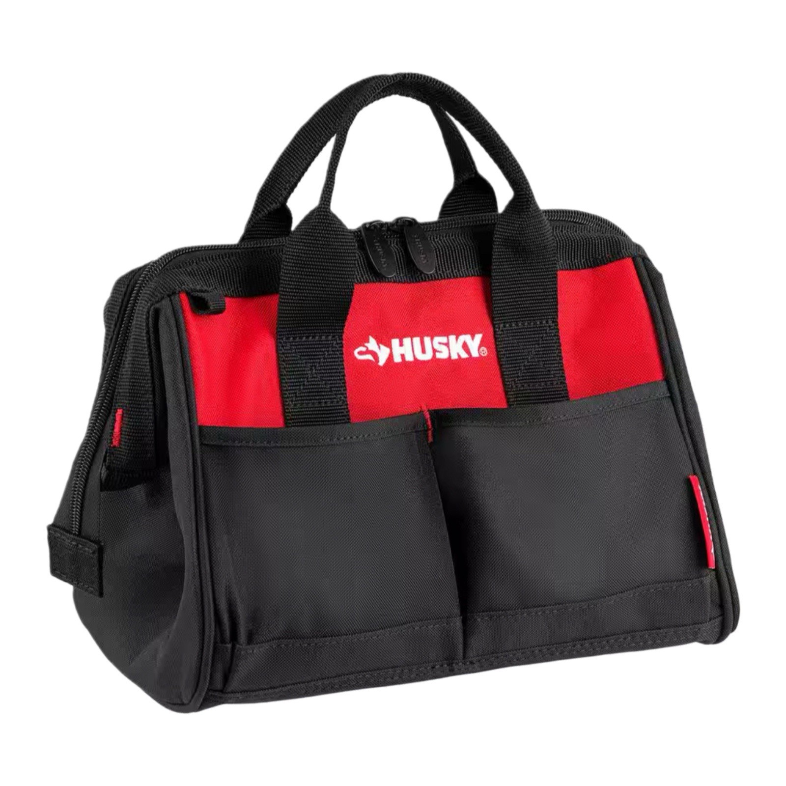 Husky 12” Tool Bag Water-Resistant 600-Denier Dual Zipper 3-Year Warranty
