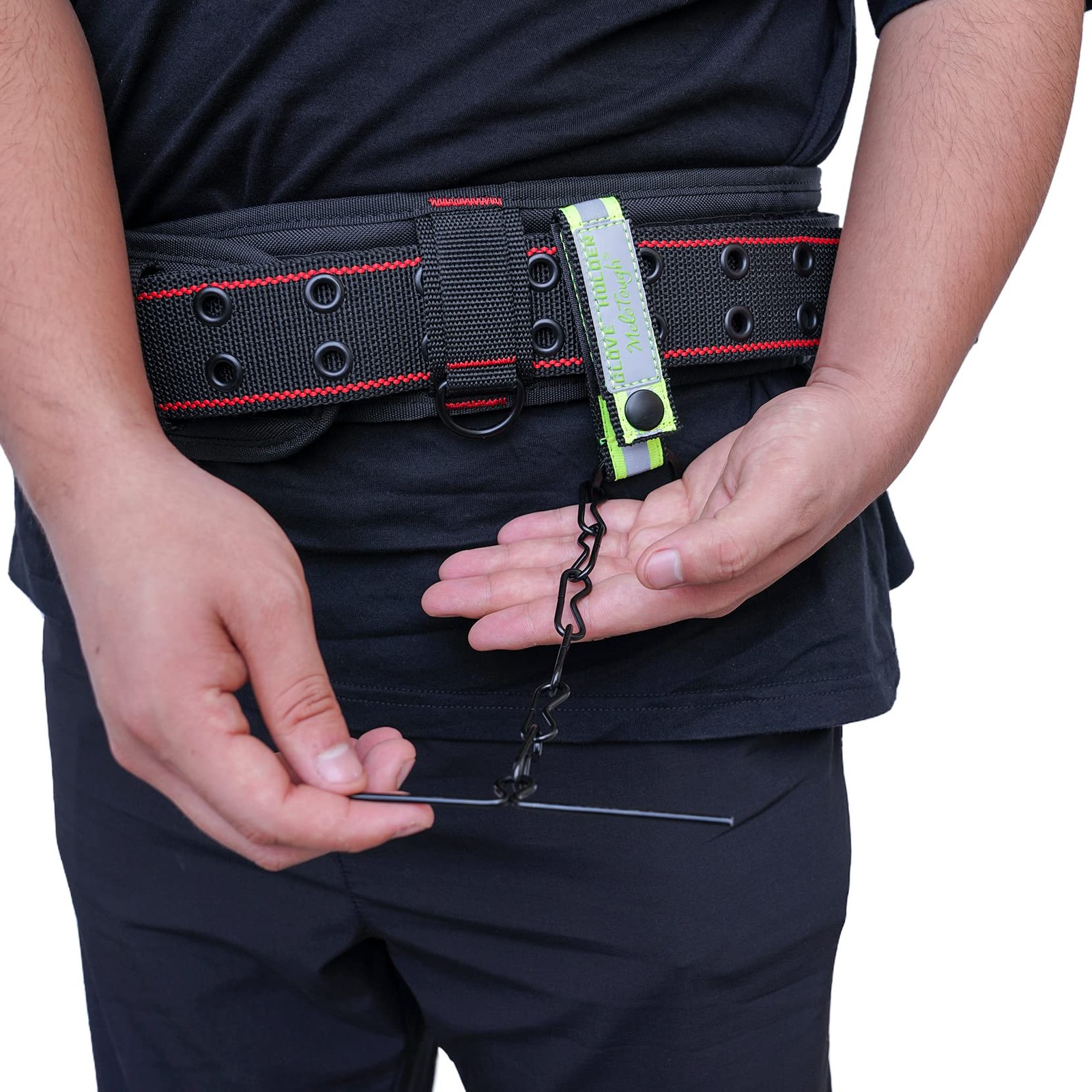 Tape Thong for Tool Belt Waist Electricians Tape Holder Chain with Keyring an…