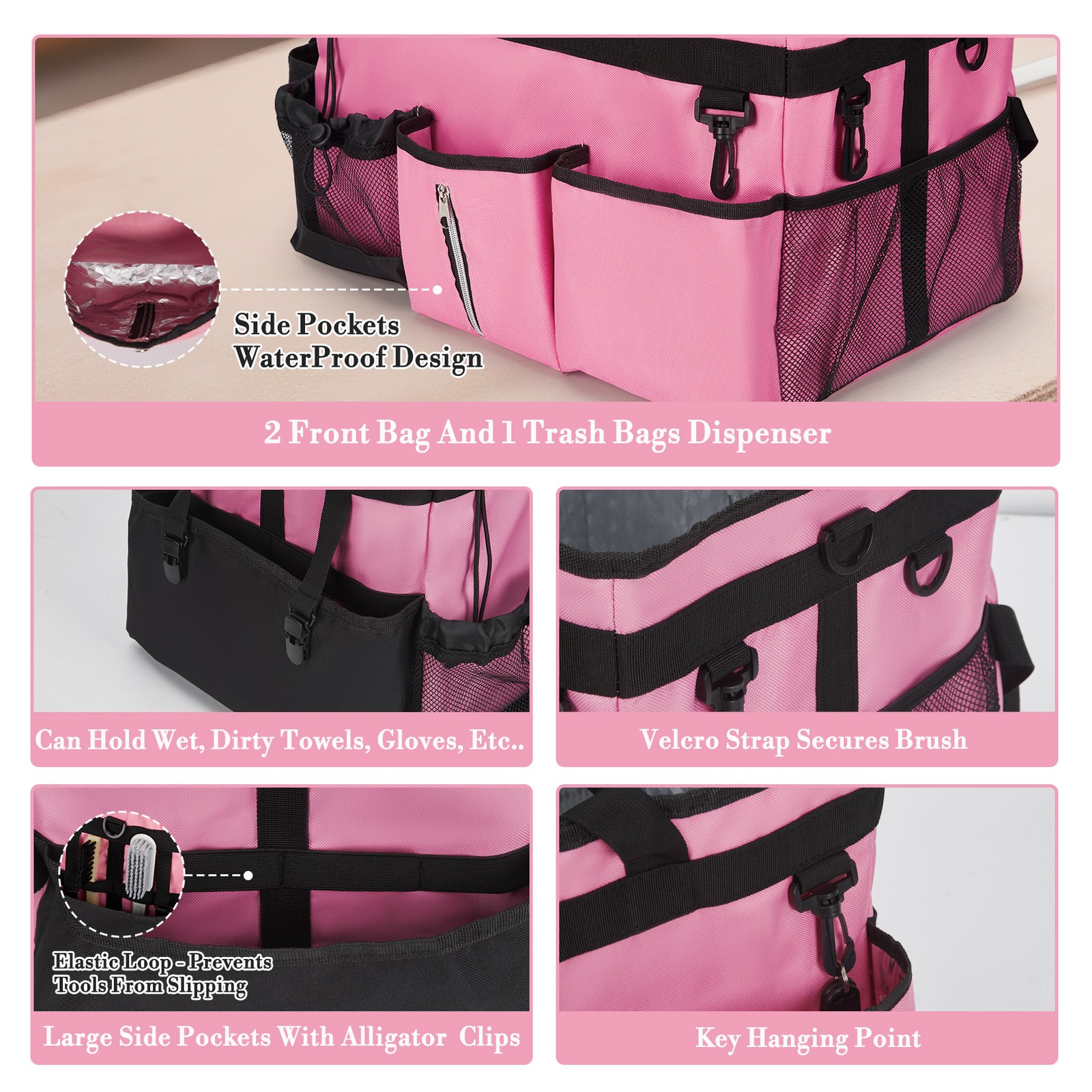 19 In Heavy Duty Tool Bag 20 Pocket Waterproof 900D Oxford Electrician Organizer