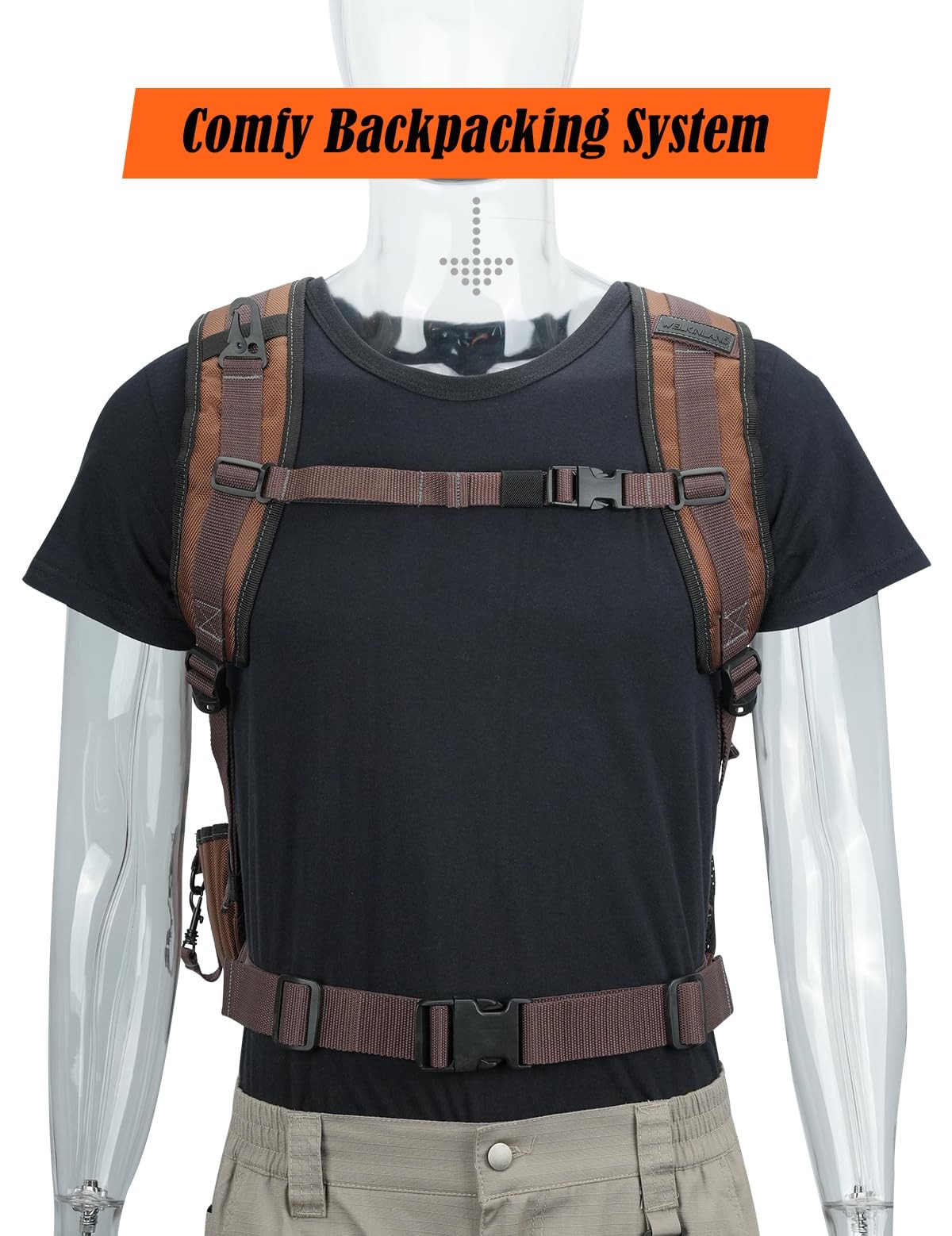 WELKINLAND-70Pockets HVAC Backpack, Heavy-Duty Electrician Tool Brown & Black