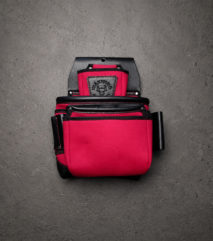 WAXWING Black Leather & Red Nylon Tool Belt WTB7061