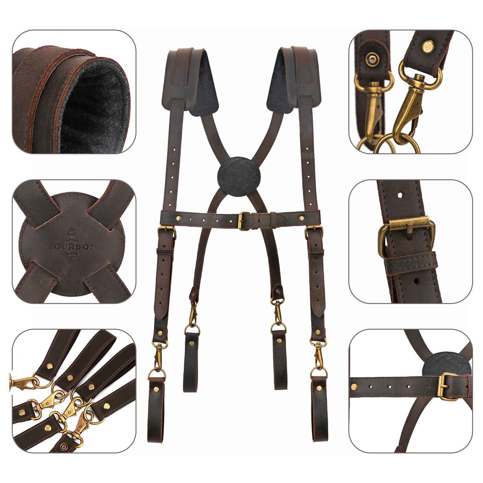 TOURBON Tool Belt Suspenders Carpenter Heavy Duty Chest Strap US-Special offer