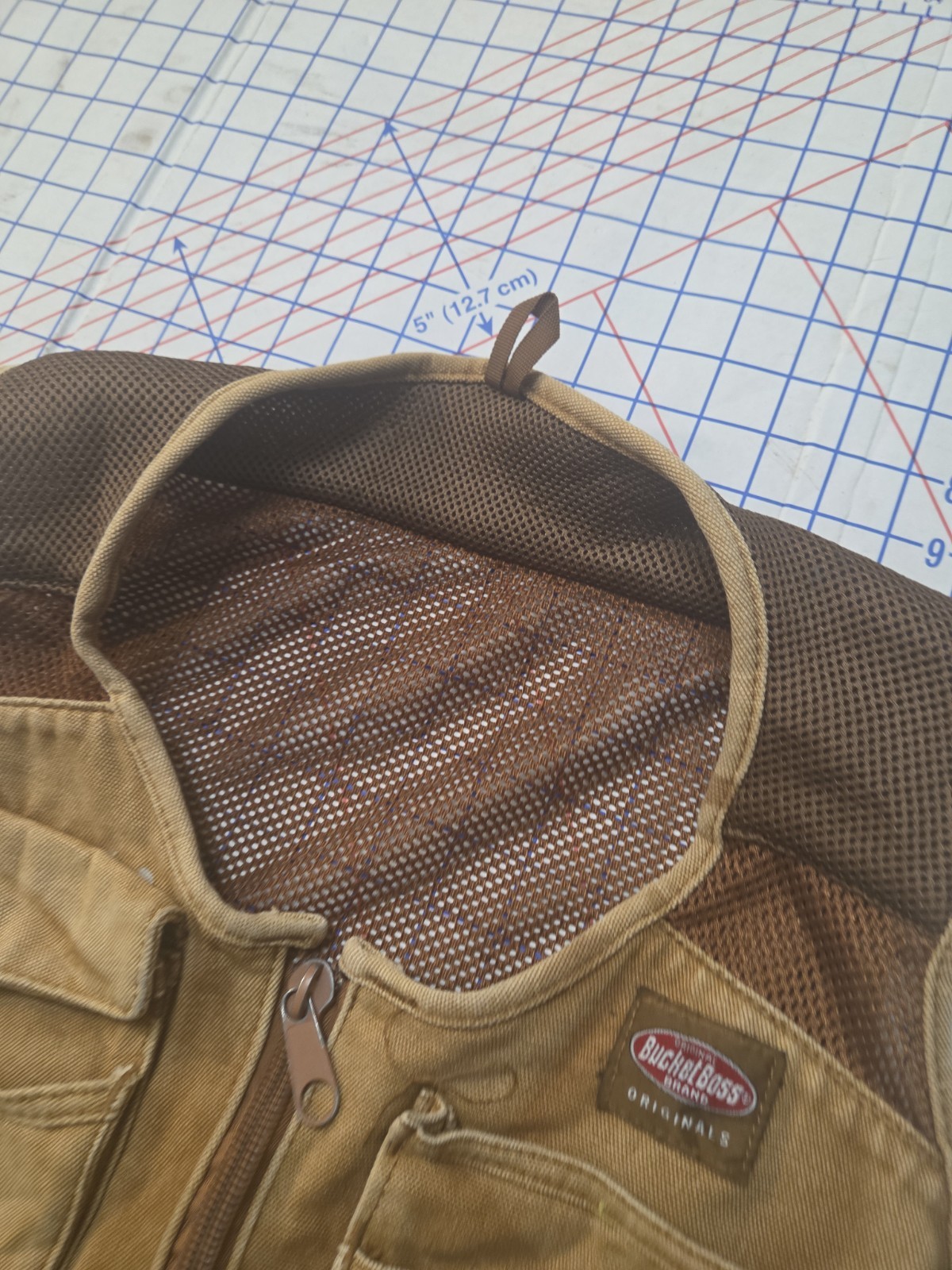 BUCKET BOSS 14-Pocket Canvas Tool Work Apron Size Small Carpenter Vest Brown
