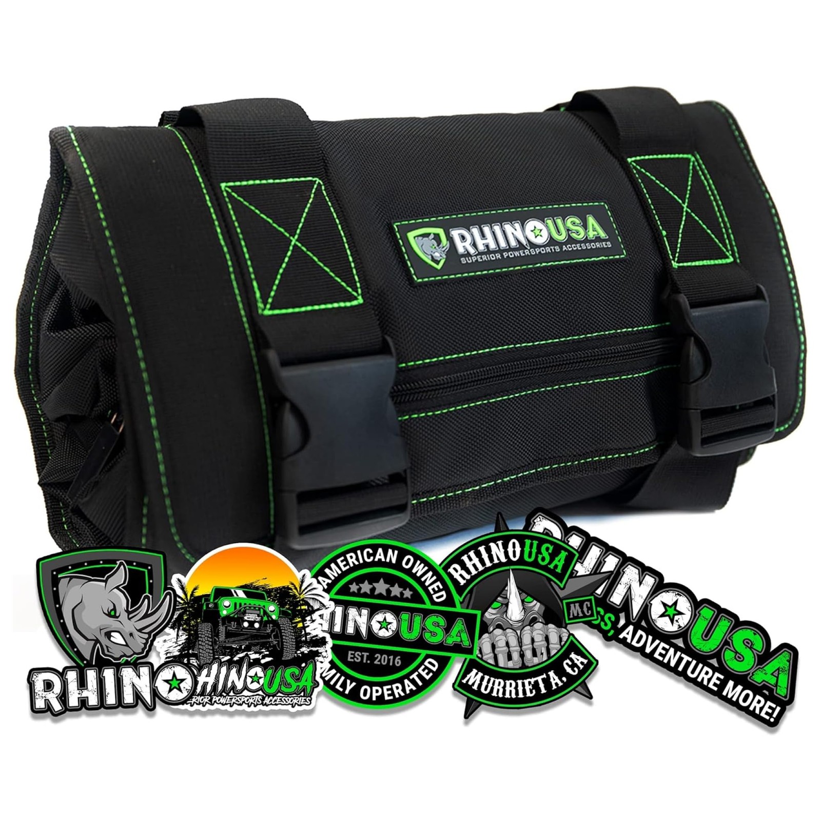 Rhino USA Tool Bag Roll Heavy Duty Canvas Organizer for Tools Labeled &