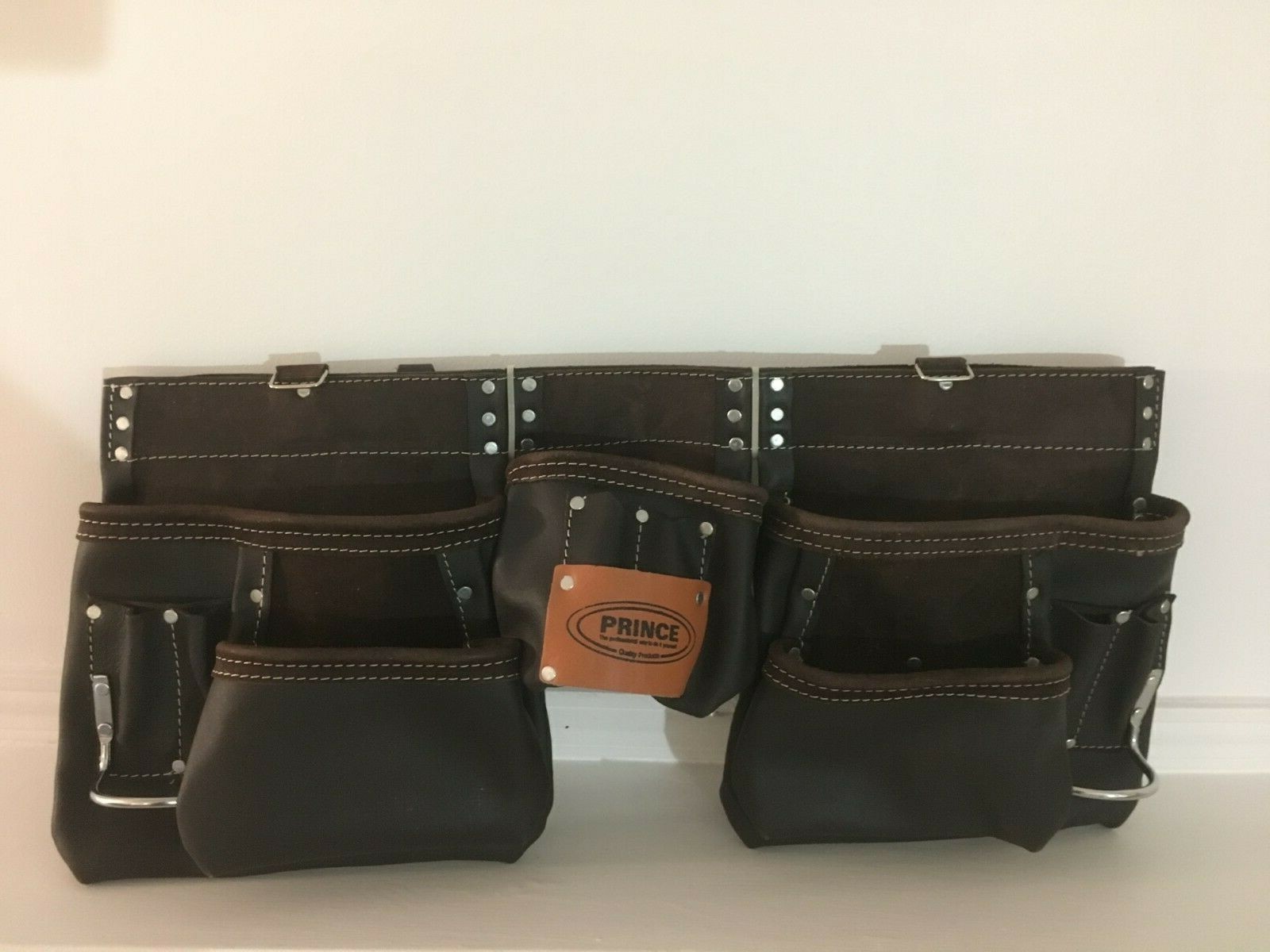 Prince Oil Tan Leather 13-Pocket Carpenter’s Tool Belt P-1000