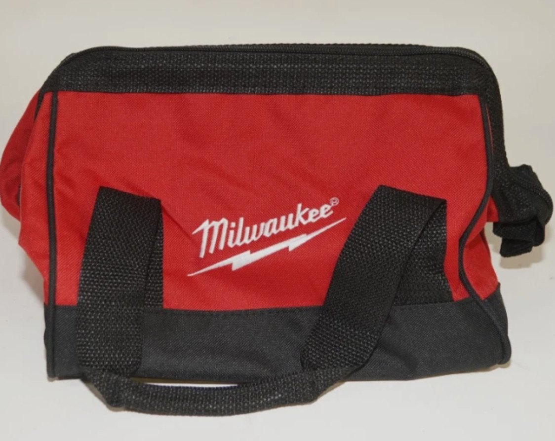 2 Pack Milwaukee Contractor Tool Bag Zippered Carry Case 10x9x8 Heavy Duty-New