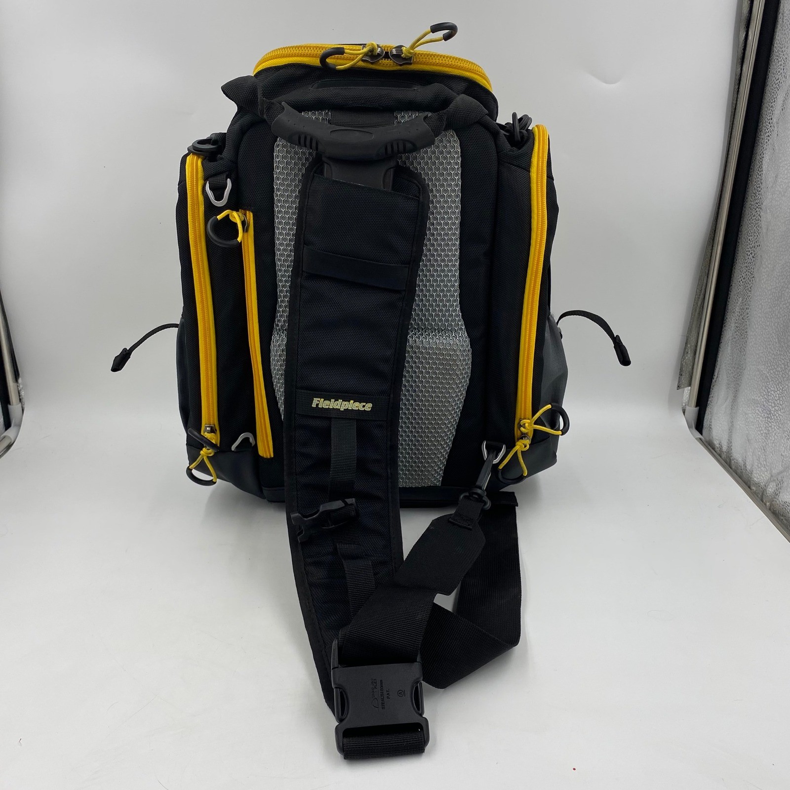 Fieldpiece BG36 Mens Inspection Tool Bag Black Yellow HVAC Sling Backpack