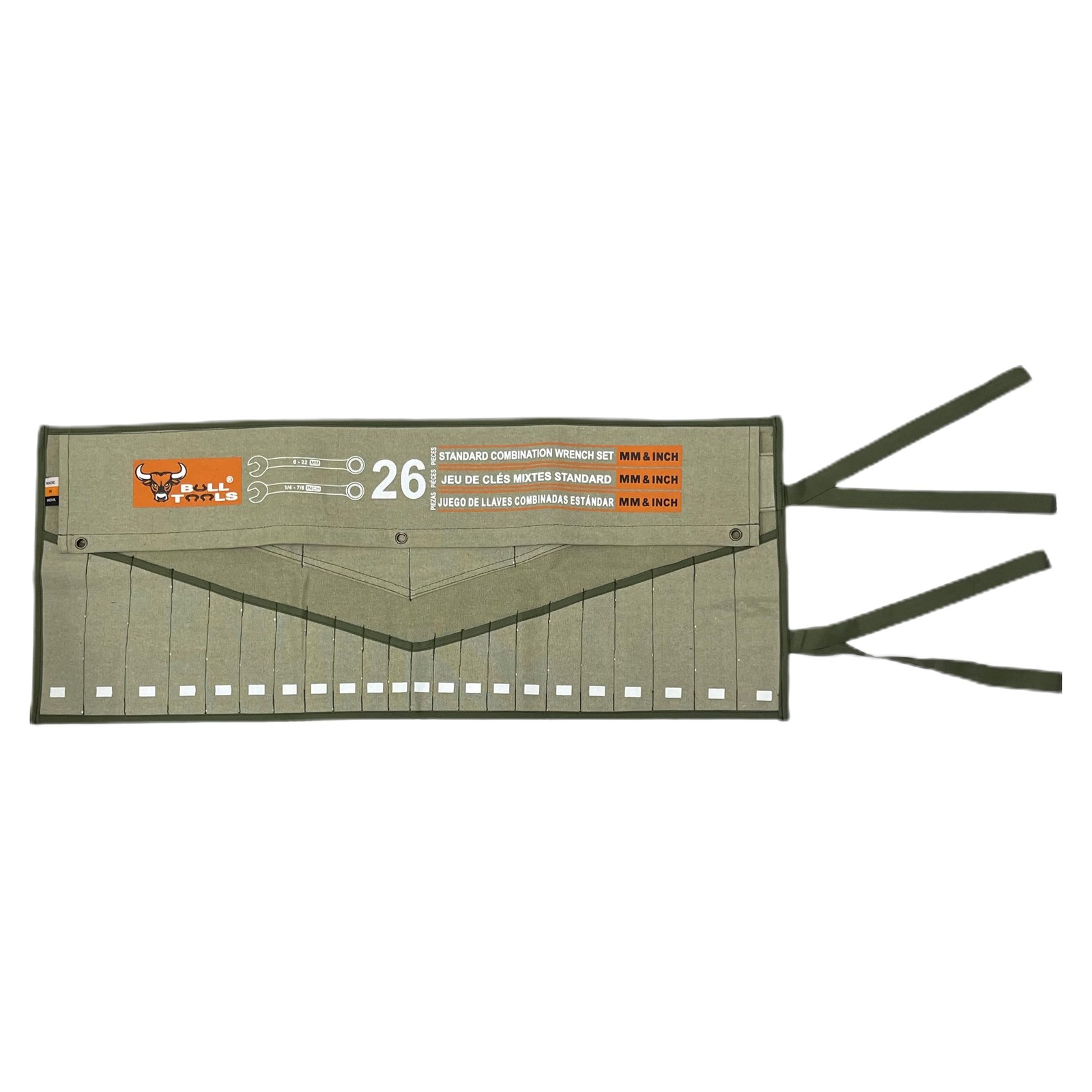 Wrench Roll, 26 Pocket Tool Pouch, Metric 26 Pocket, Sand Washed Olive Drab