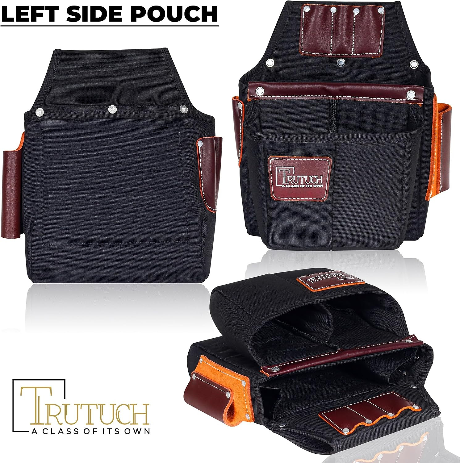 Durable Nylon & Leather Tool Belt for Carpenters & Electricians – Black 1700