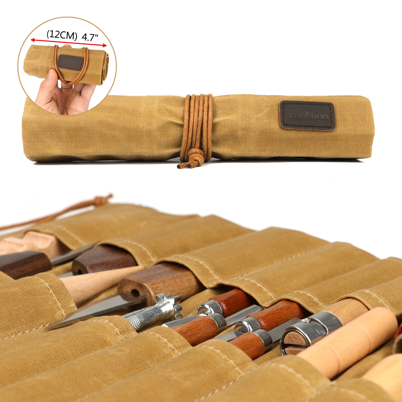 Roll up Canvas Tool Carry Holder Carving Knife Organizer Bag Handy Pouch in USA