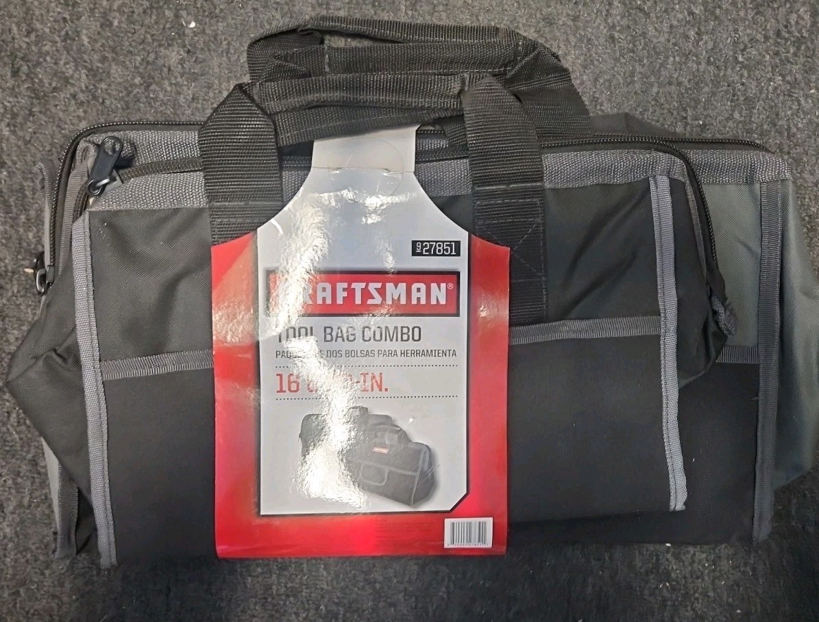 Craftsman 2 Pc Tool Bag Combo 16″ 20″ Heavy Duty Soft Sided Storage Bags New
