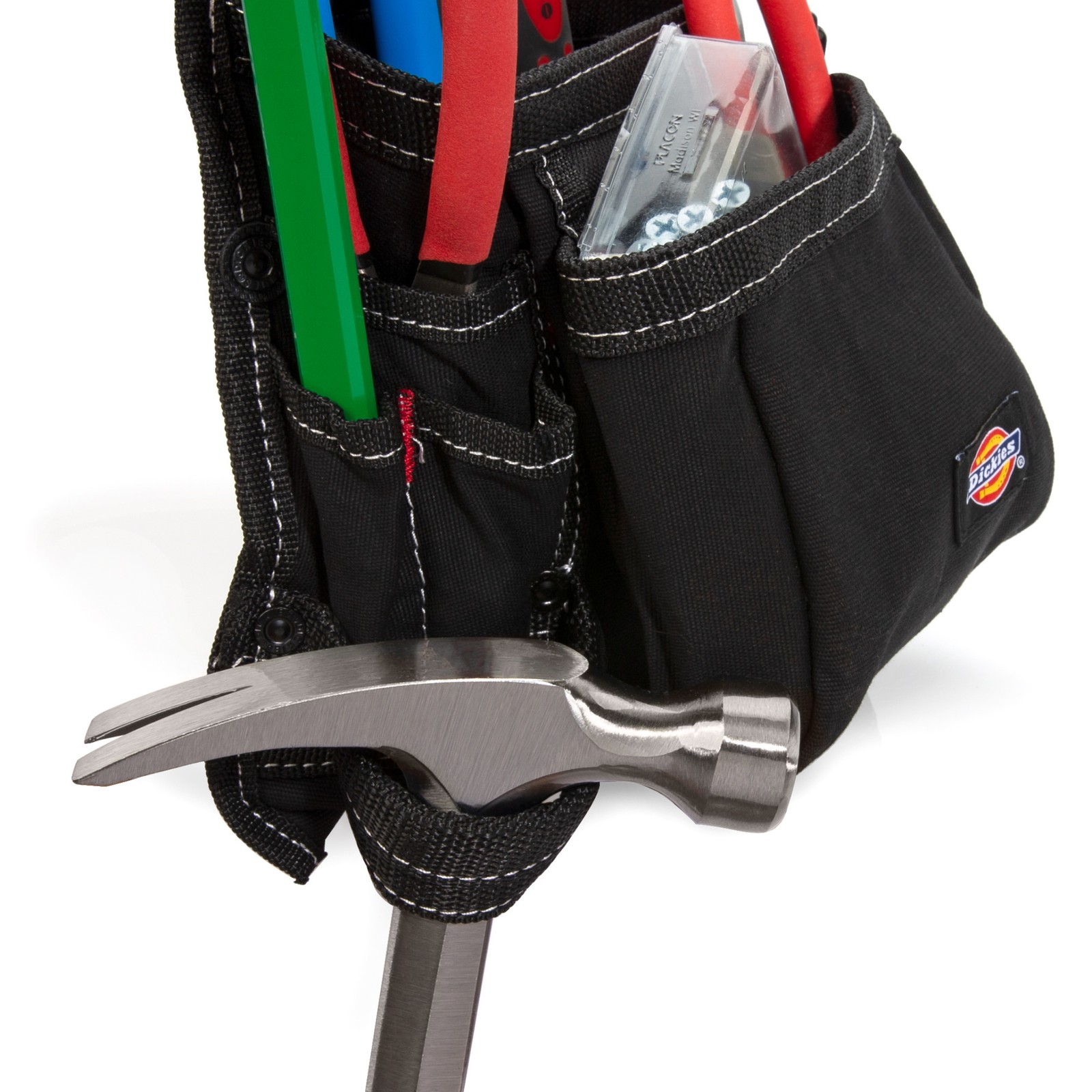 Construction Tool Belt Pouch 8 Pocket Utility Black Dickies 57075