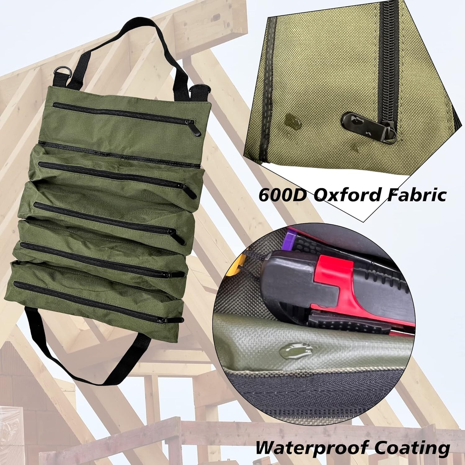 Roll Up Tool Bag,Wrench Roll Up Pouch 18.9″L x 11.02″W x 0.1″H