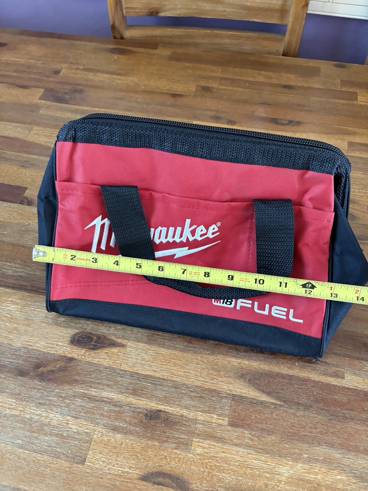 TWO Milwaukee FUEL M12 13″ Heavy Duty Canvas Tool Bag And Carrier Red Black READ