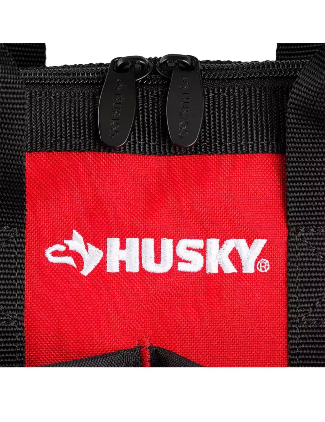 Husky 12” Tool Bag Water-Resistant 600-Denier Dual Zipper 3-Year Warranty
