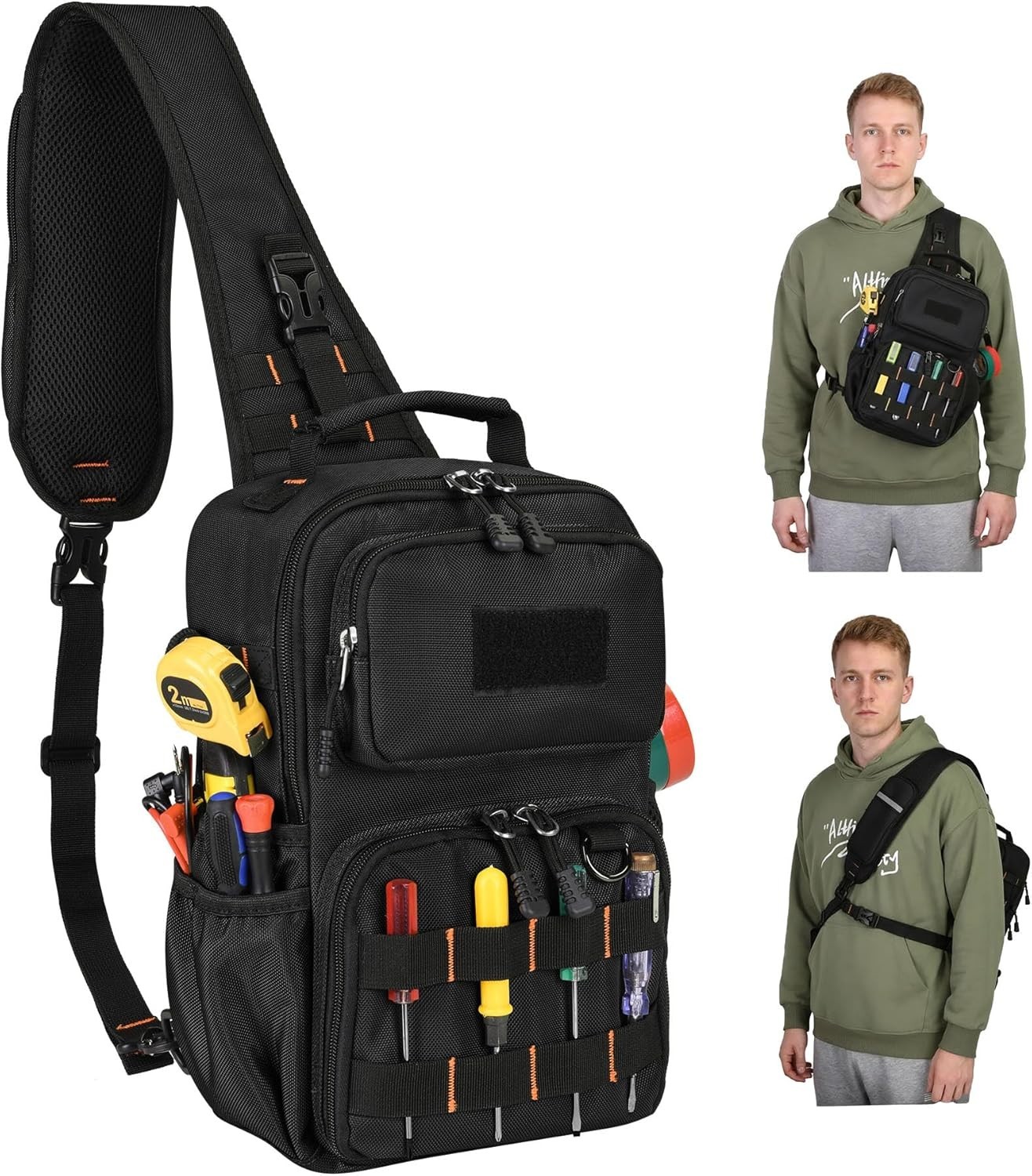 Electrician HVAC Tool Chest Bag Waterproof 15 Pocket Pouch for DIY Professionals