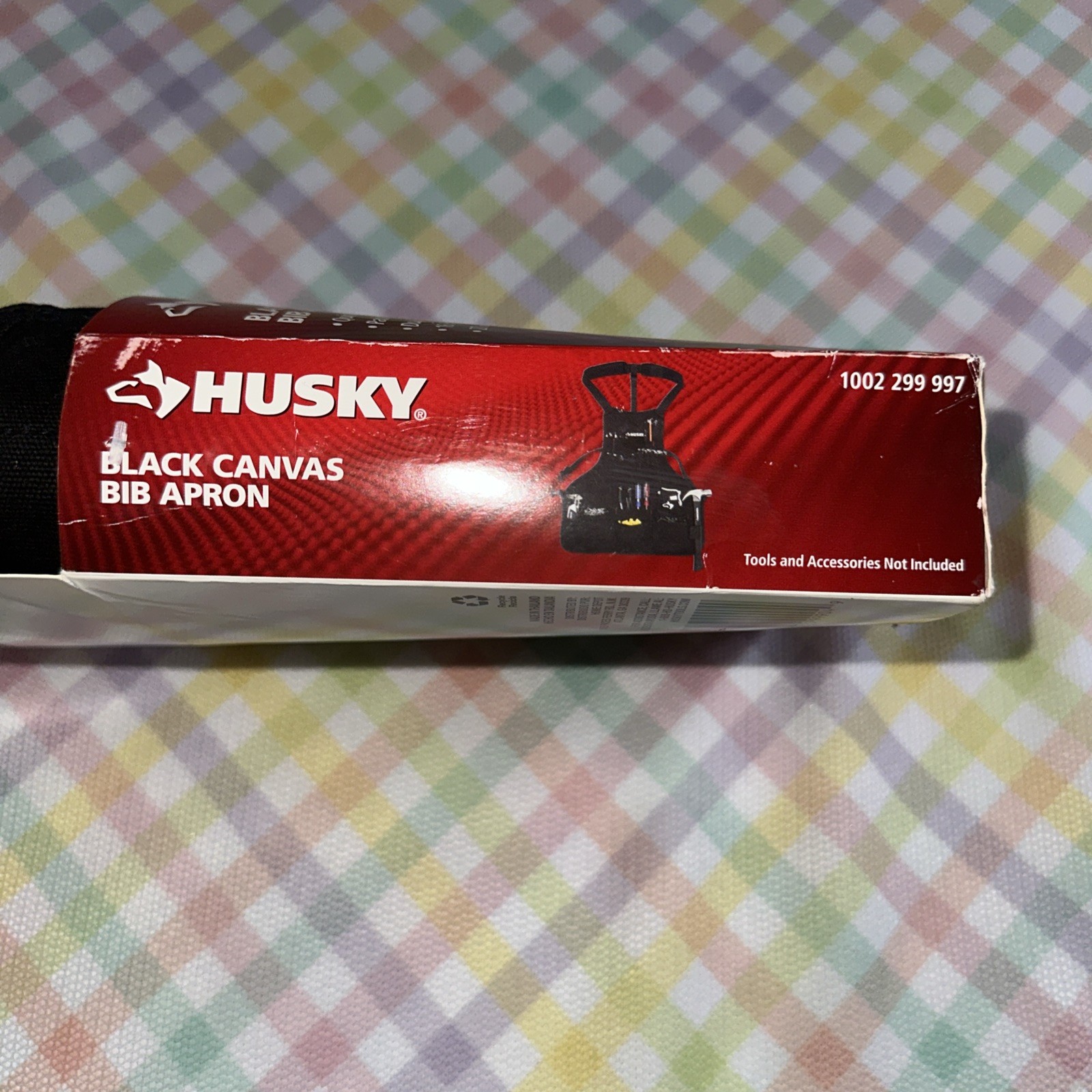 HUSKY 16-Pocket Black Canvas Bib Tool Storage Organization NEW /