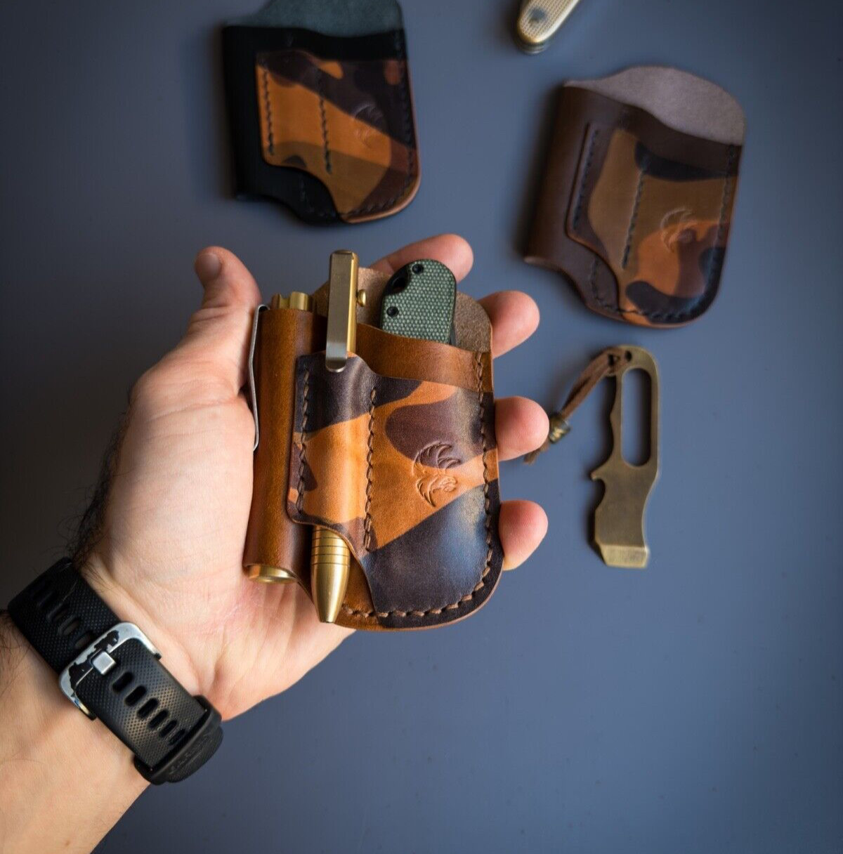 Leather Edc Pocket Organizer, Leather Edc Pouch, Edc Caddy, EDC Gear Pouch