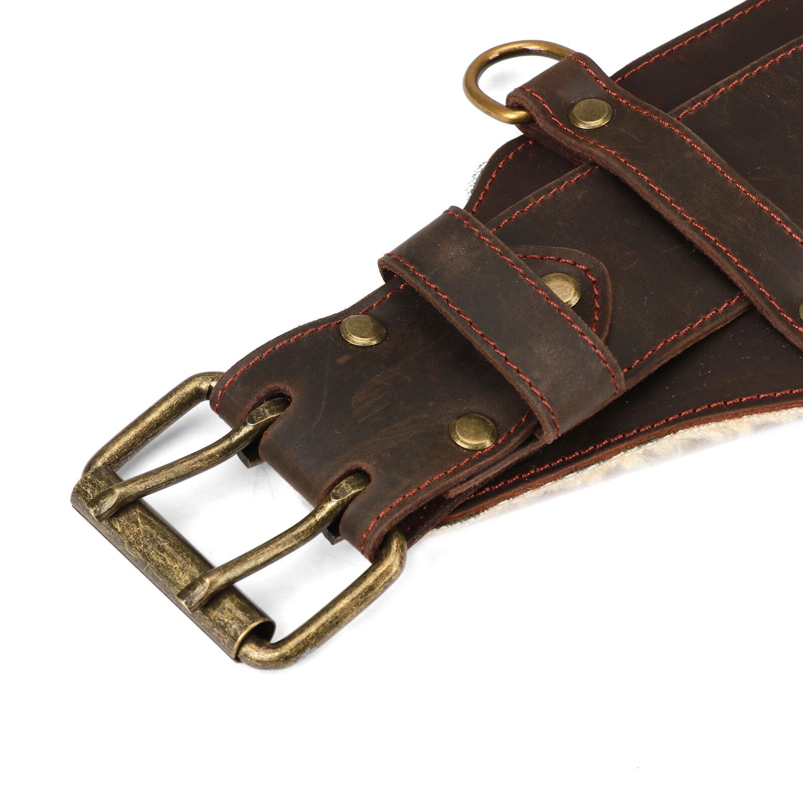 TOURBON Logging Belt Leather Heavy Duty Tools Carrier Soft Padded Forestry Gift