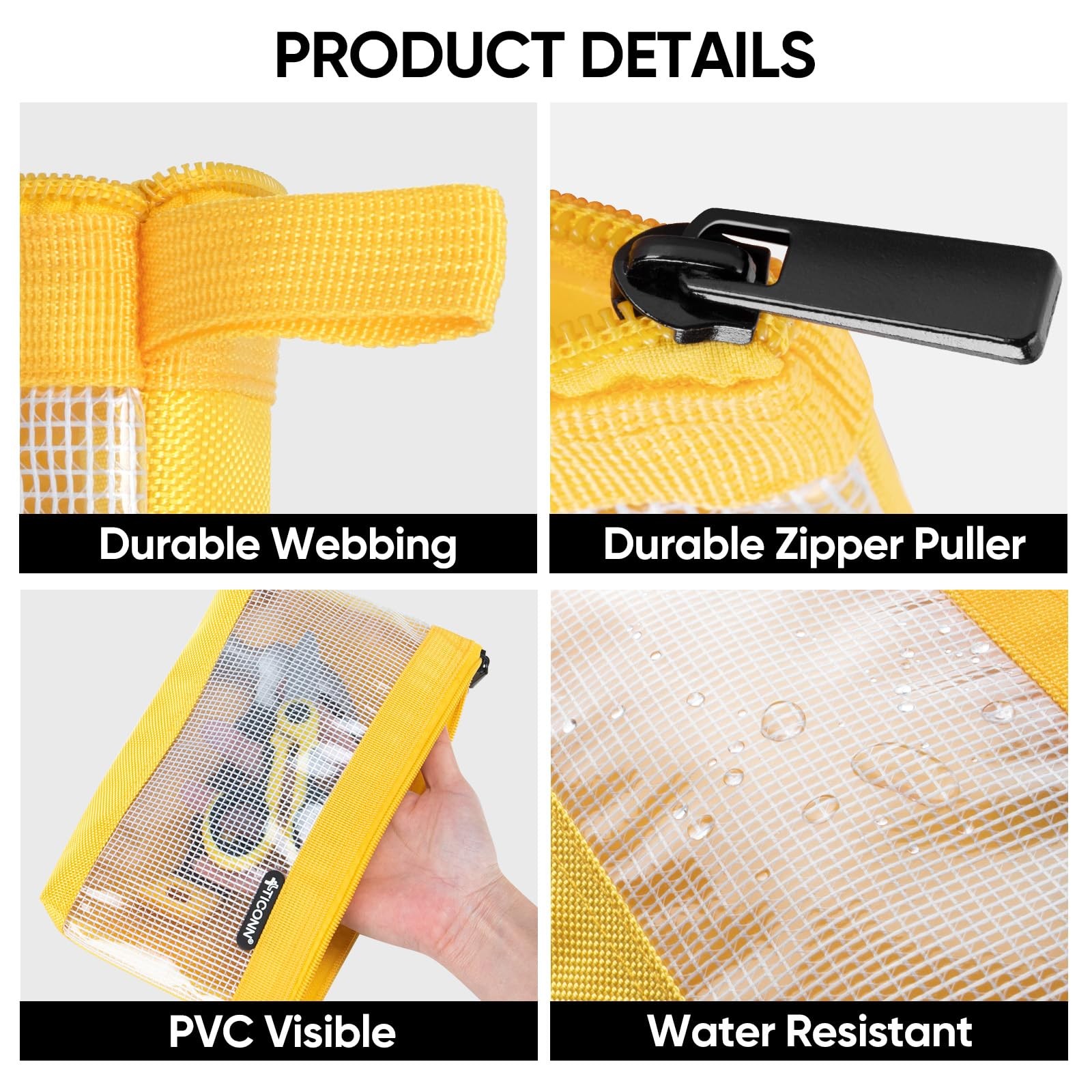 TICONN Tool Pouch, 1680D Oxford Small Tool Bag, Tool Pouches with Zipper, Cle…
