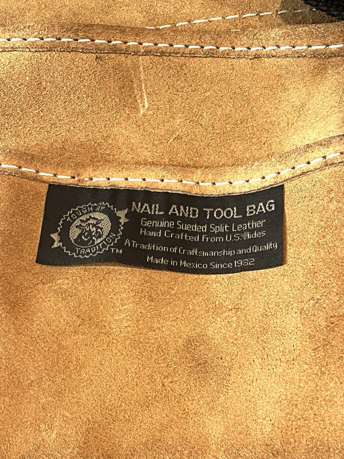 VINTAGE Rooster Tough Nail Tool Bag Sueded Split Leather With Belt NWT