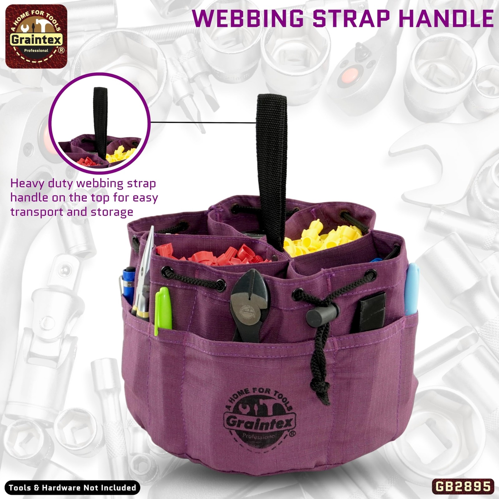 18 Pockets Grab Bag Rip-stop Canvas Drawstring Closure, Small Part Organizer …
